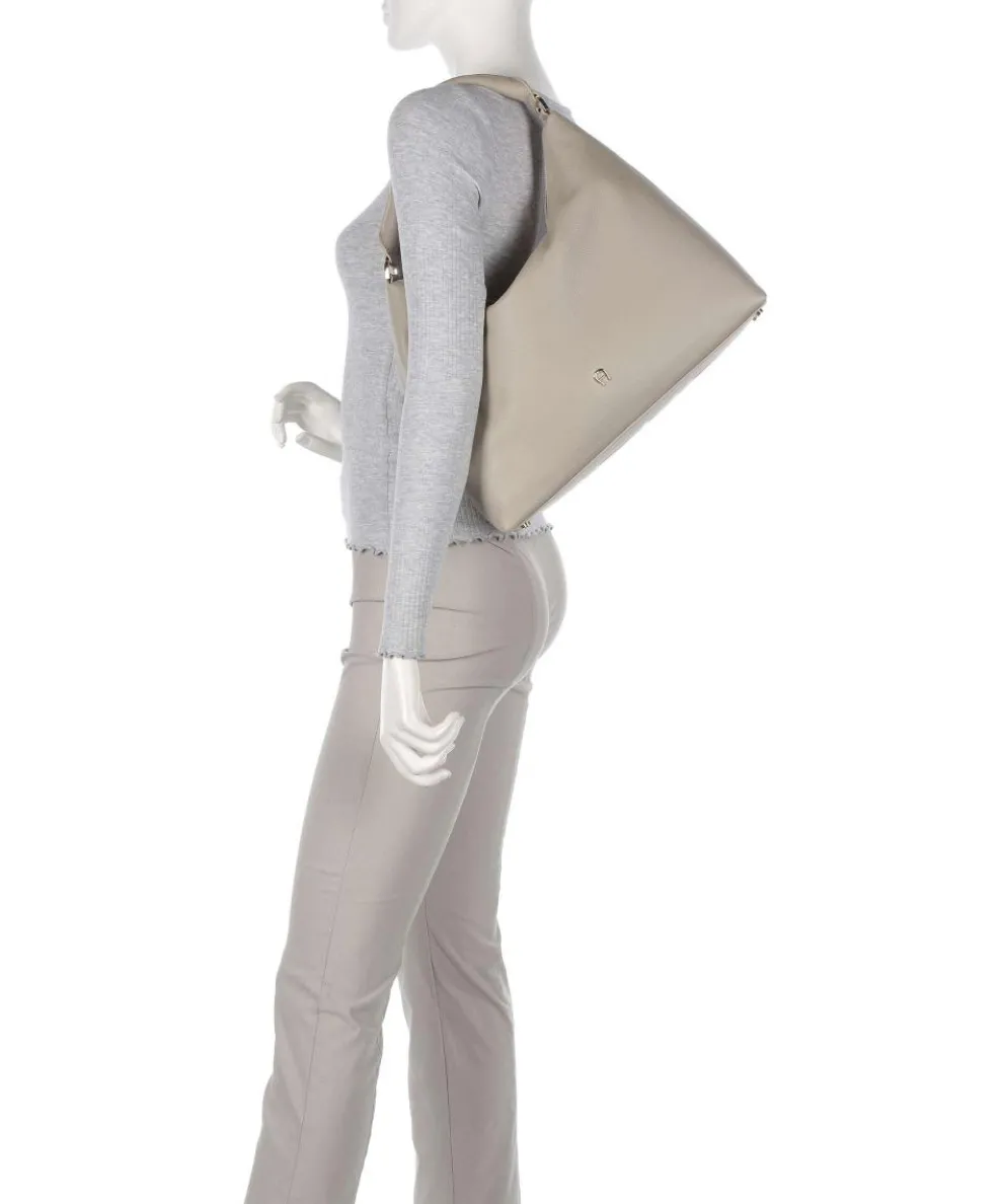 Zita M Beuteltasche genarbtes Rindsleder beige