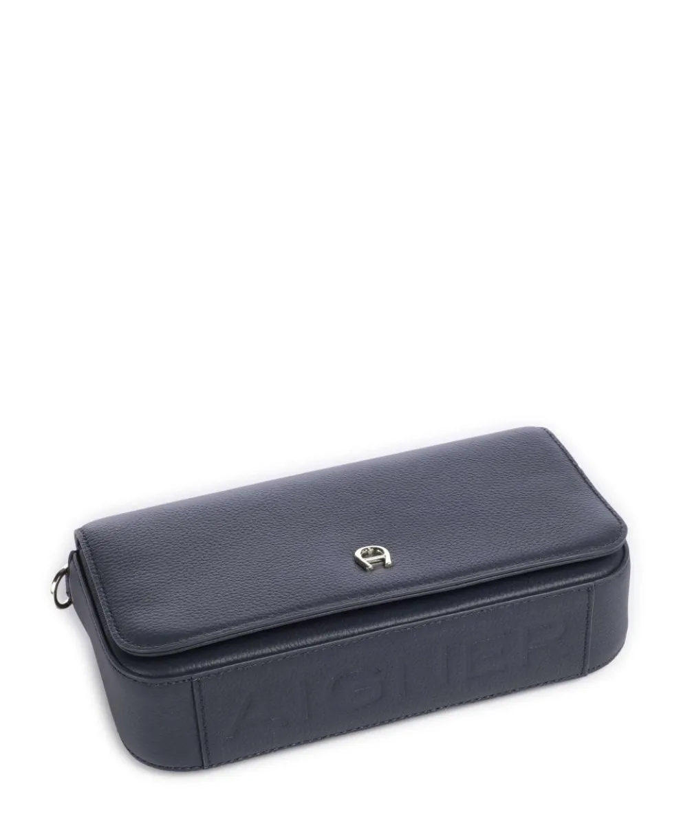 Zita S Umhängetasche genarbtes Rindsleder dunkelblau