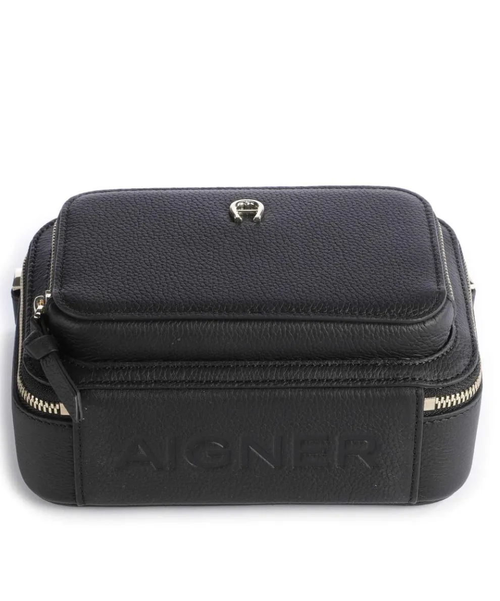 Zita S Umhängetasche genarbtes Rindsleder schwarz