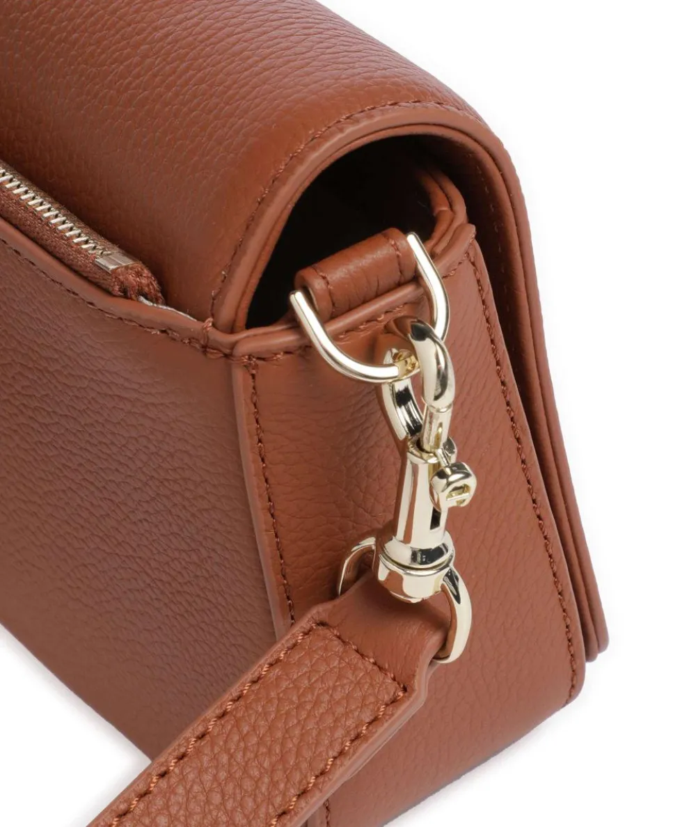 Zita S Umhängetasche genarbtes Rindsleder braun