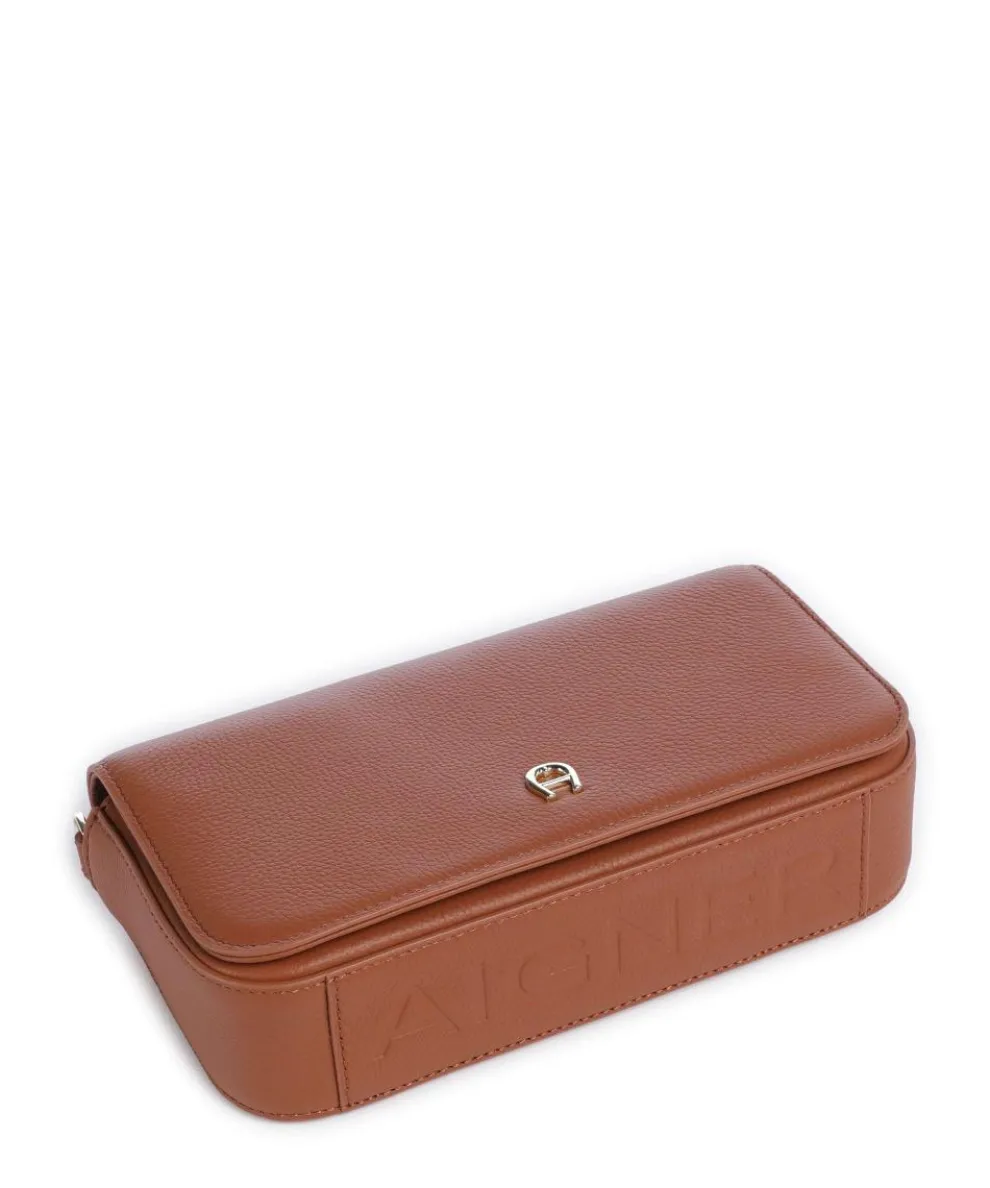 Zita S Umhängetasche genarbtes Rindsleder braun