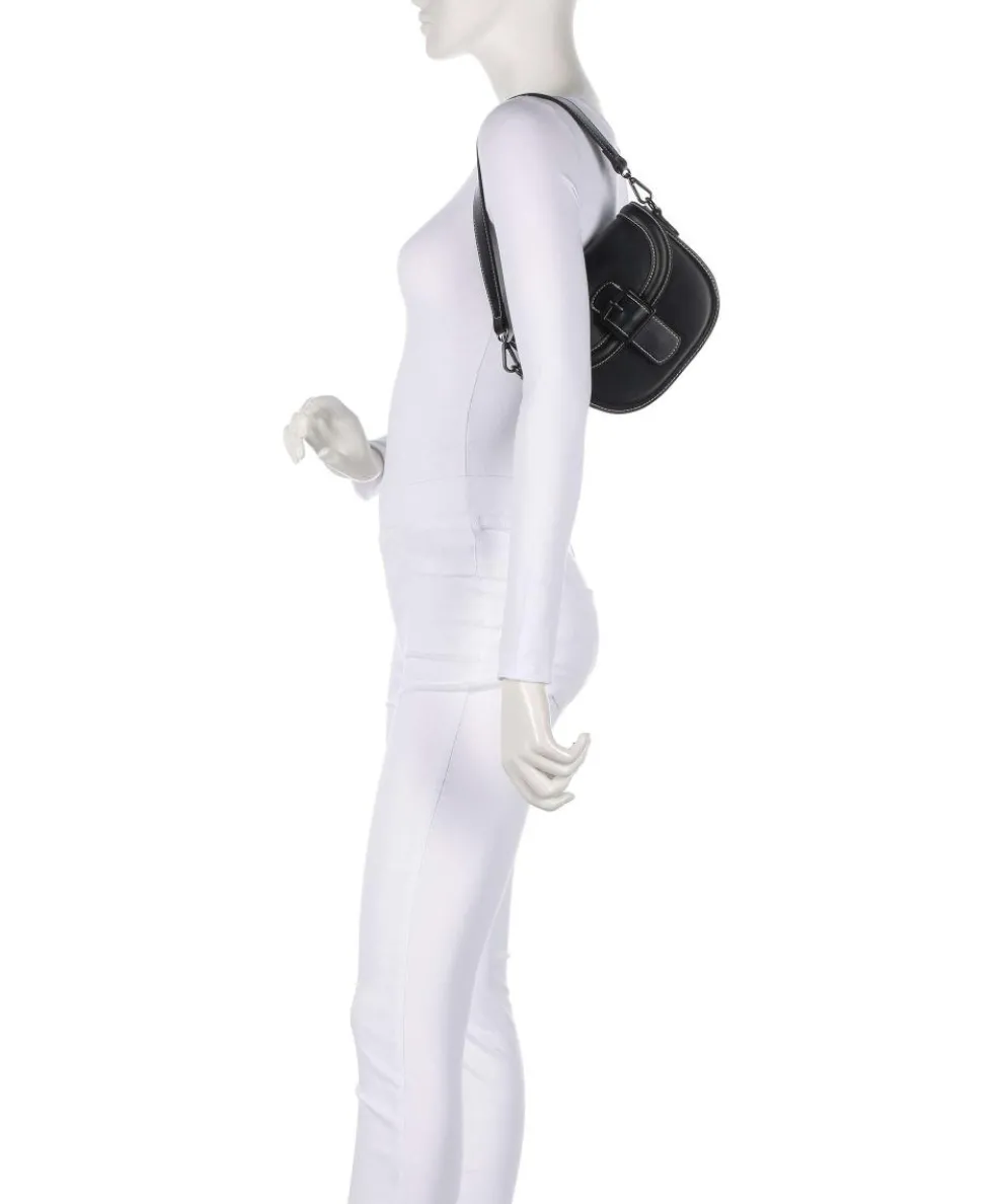 Zita Schultertasche Lederimitat schwarz