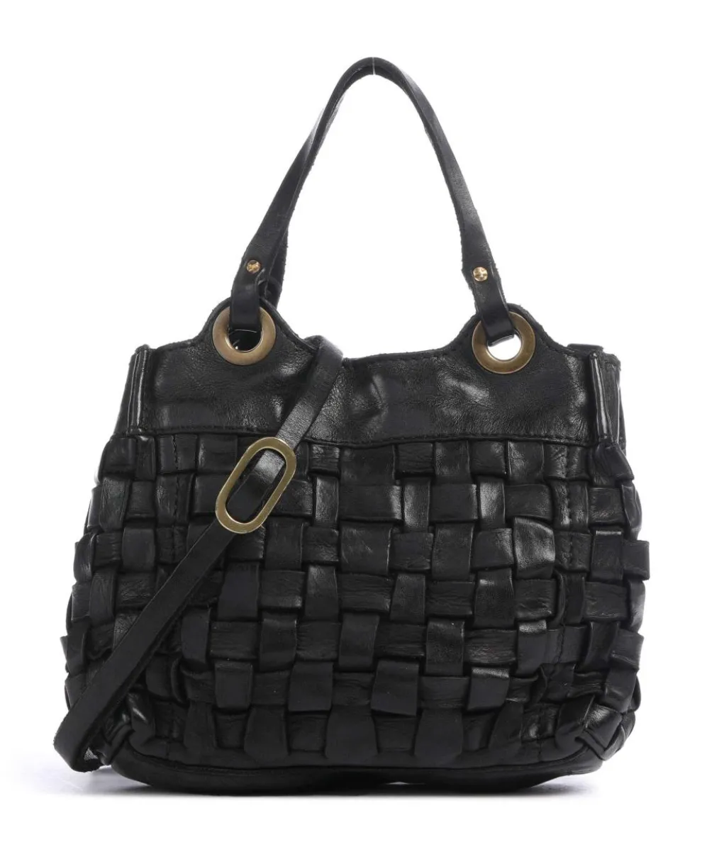 Umhängetasche fein genarbtes Rindsleder schwarz