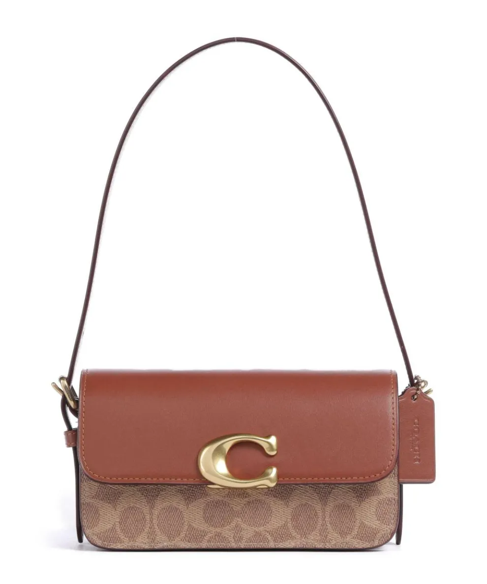 Zoe Signature Schultertasche fein genarbtes Rindsleder braun