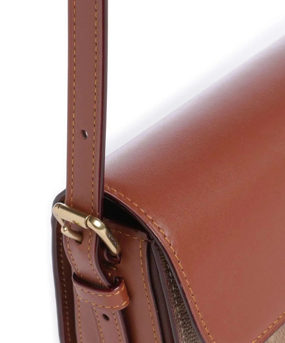 Zoe Signature Schultertasche fein genarbtes Rindsleder braun