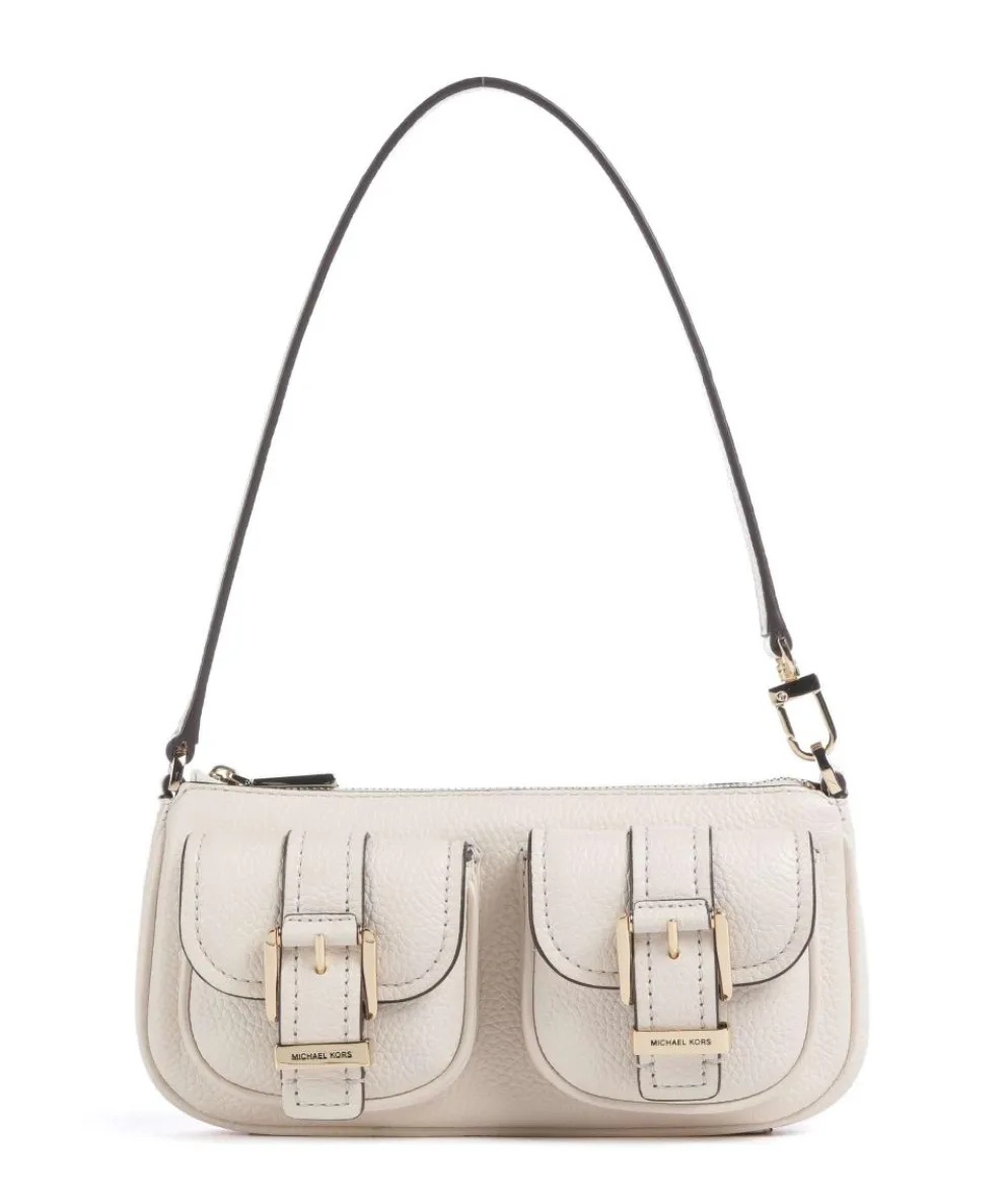 Zoe Small Schultertasche genarbtes Rindsleder elfenbein