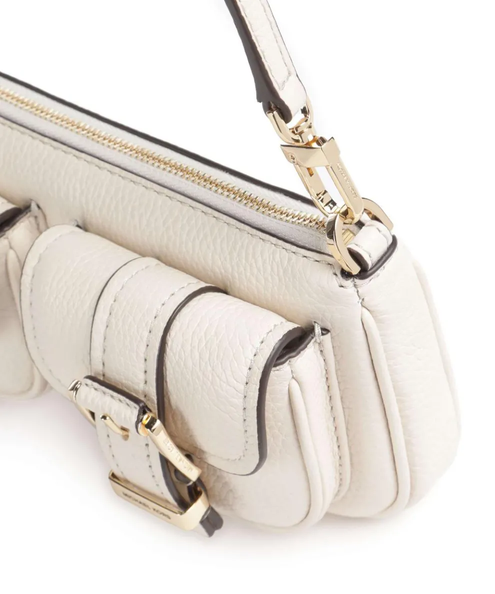 Zoe Small Schultertasche genarbtes Rindsleder elfenbein