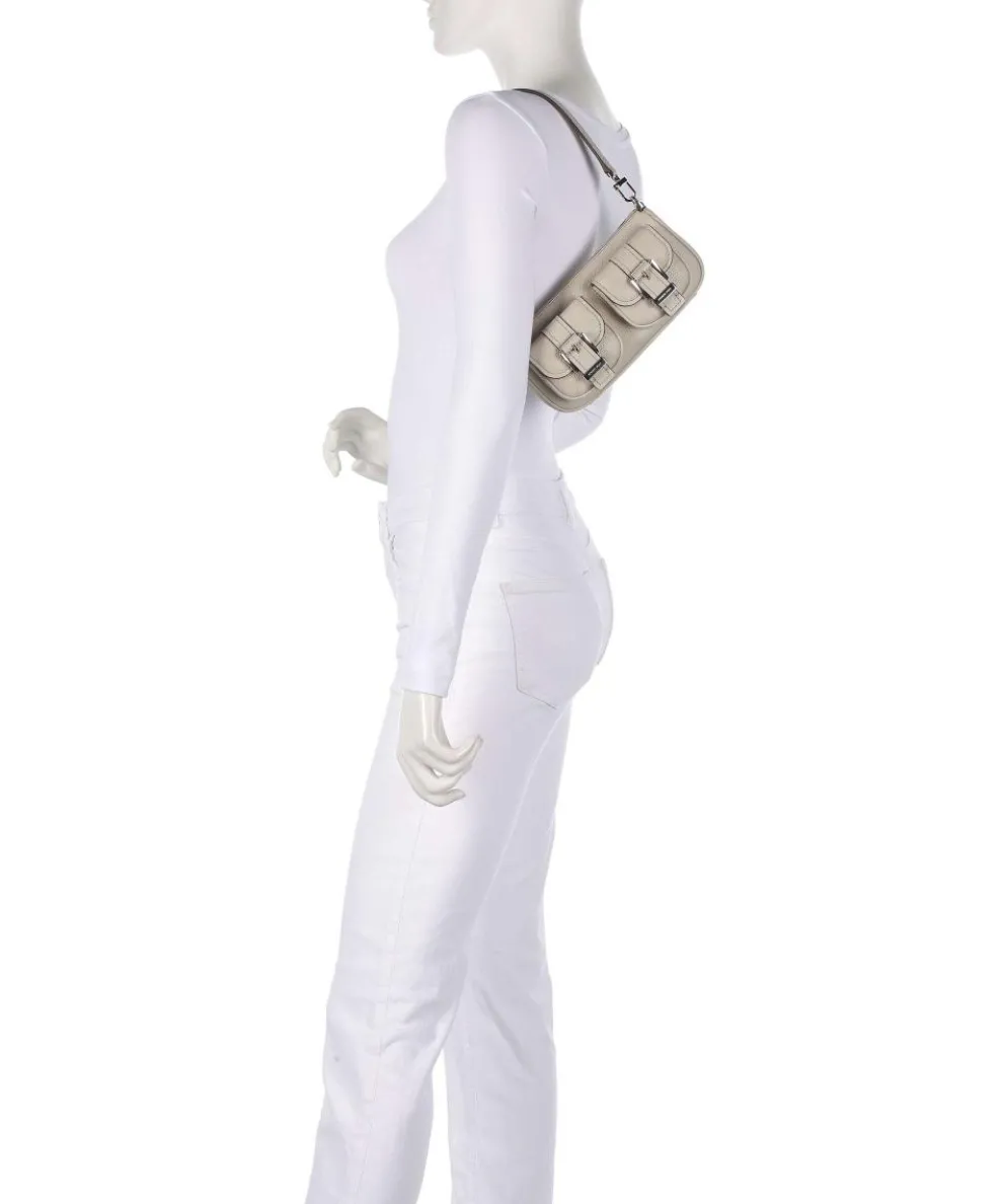 Zoe Small Schultertasche genarbtes Rindsleder sand