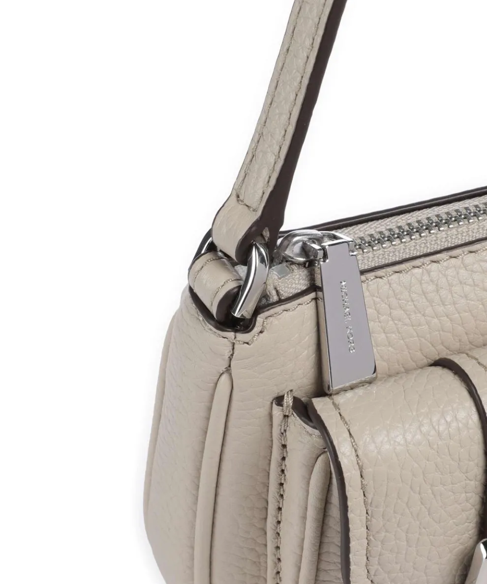 Zoe Small Schultertasche genarbtes Rindsleder sand