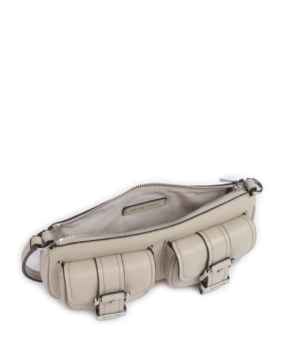 Zoe Small Schultertasche genarbtes Rindsleder sand