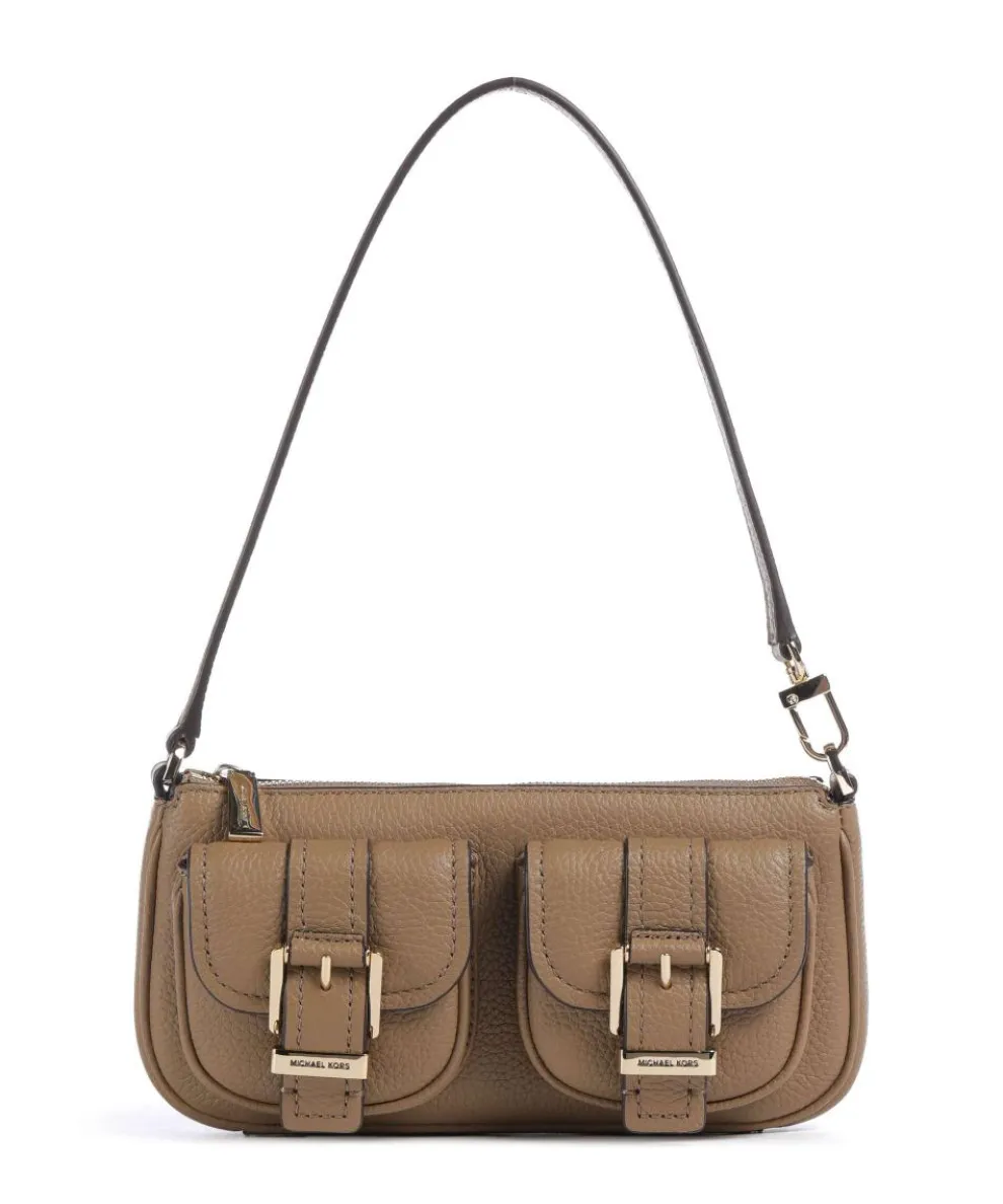 Zoe Small Schultertasche genarbtes Rindsleder hellbraun