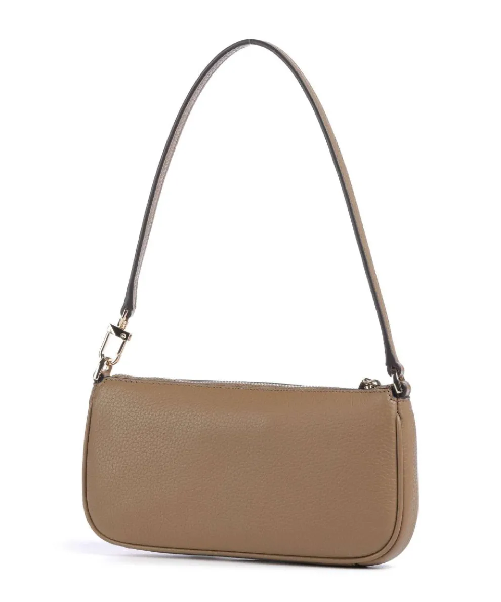 Zoe Small Schultertasche genarbtes Rindsleder hellbraun