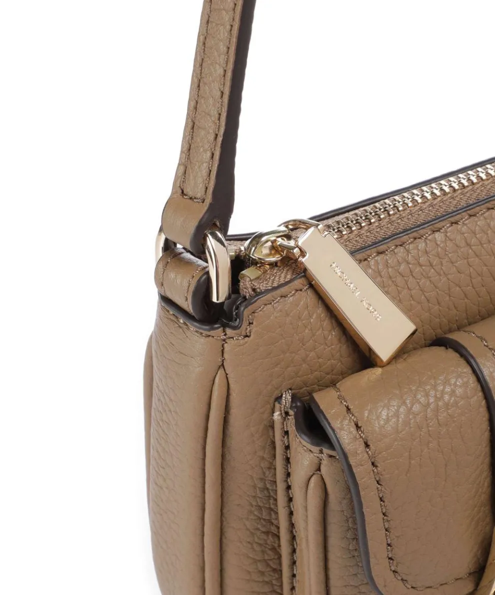 Zoe Small Schultertasche genarbtes Rindsleder hellbraun