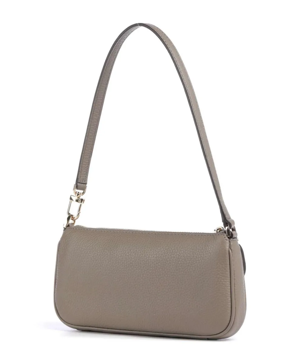 Zoe Small Schultertasche genarbtes Rindsleder taupe