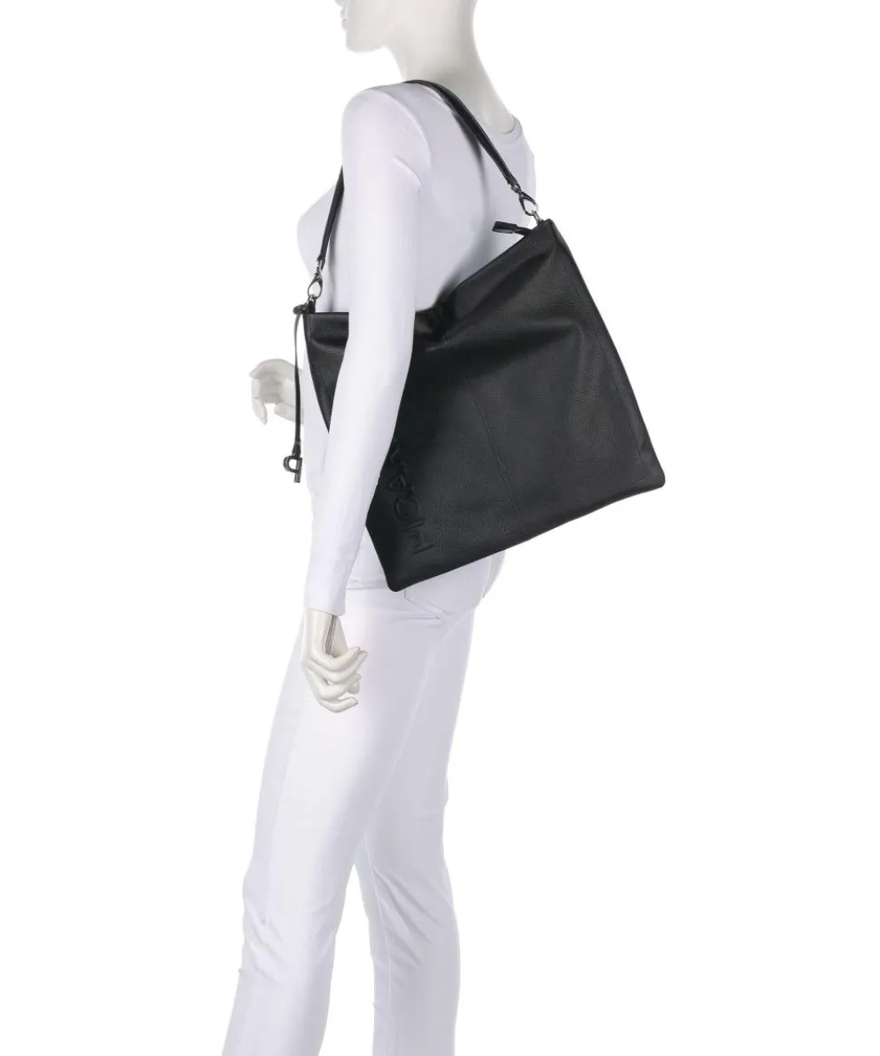 Zoom Beuteltasche genarbtes Rindsleder schwarz