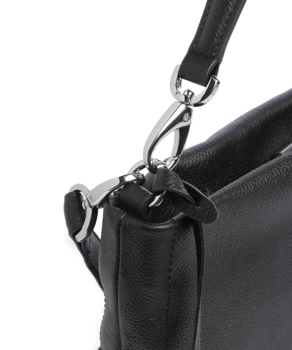 Zoom Beuteltasche genarbtes Rindsleder schwarz