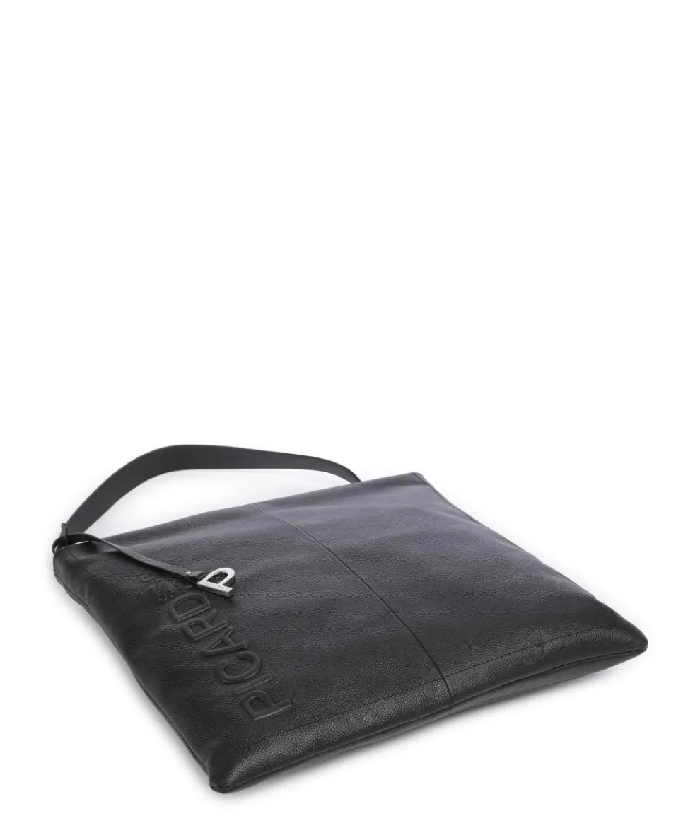 Zoom Beuteltasche genarbtes Rindsleder schwarz