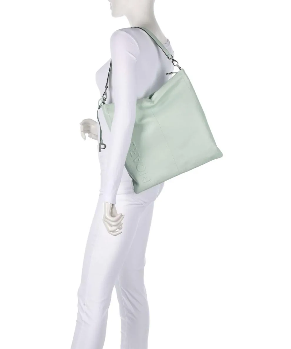 Zoom Beuteltasche genarbtes Rindsleder mintgrün