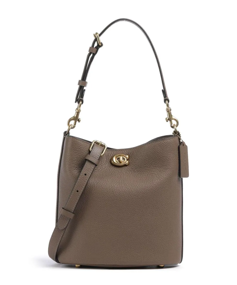 Willow Soft 19 Beuteltasche genarbtes Leder taupe