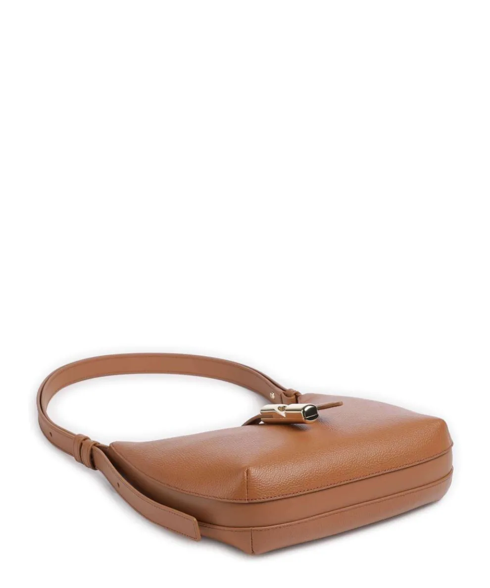 Goccia S Schultertasche genarbtes Kalbsleder braun