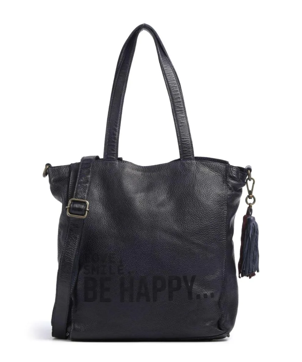 Glücksbrücke 2 Shopper genarbtes Rindsleder navy