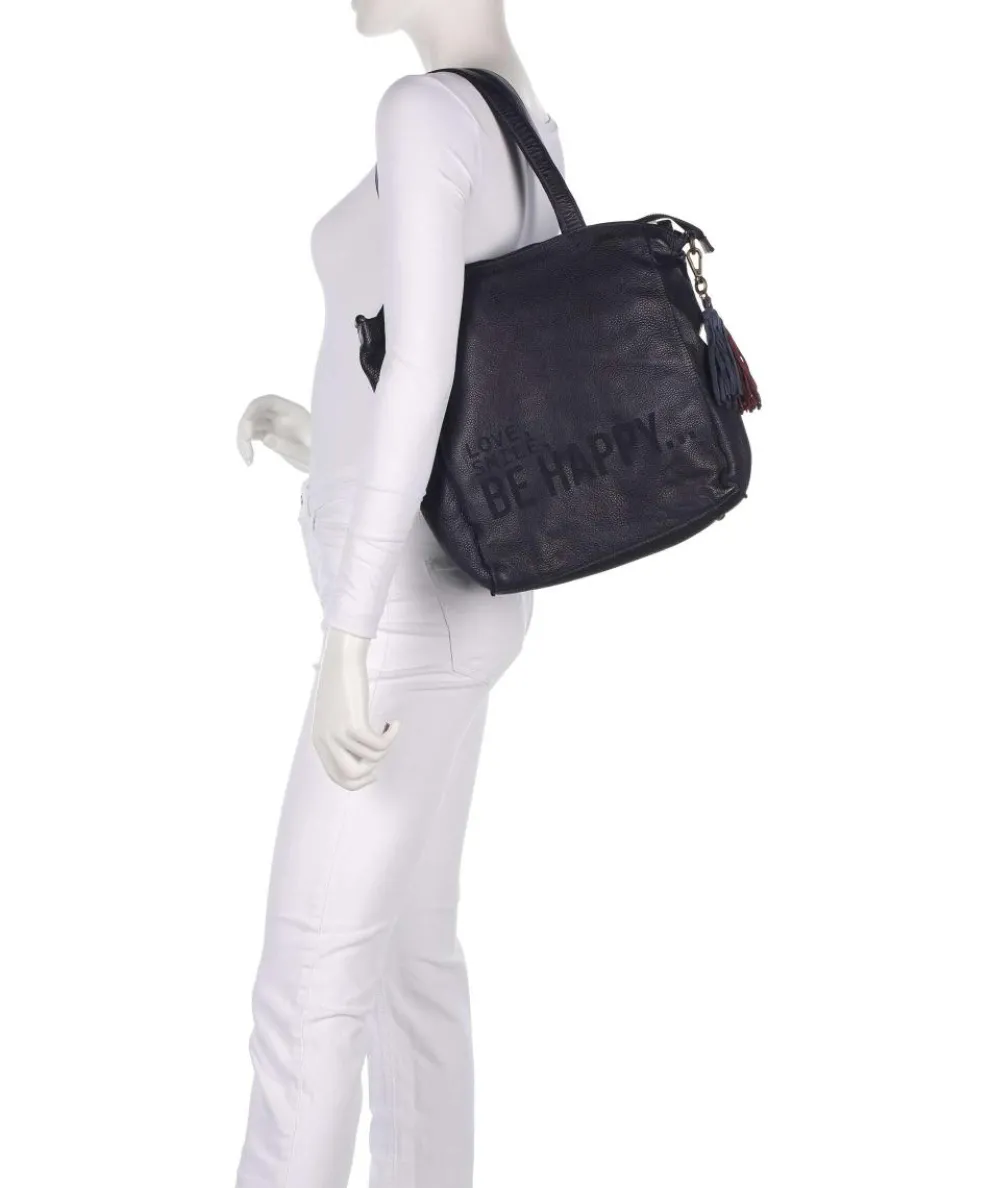 Glücksbrücke 2 Shopper genarbtes Rindsleder navy