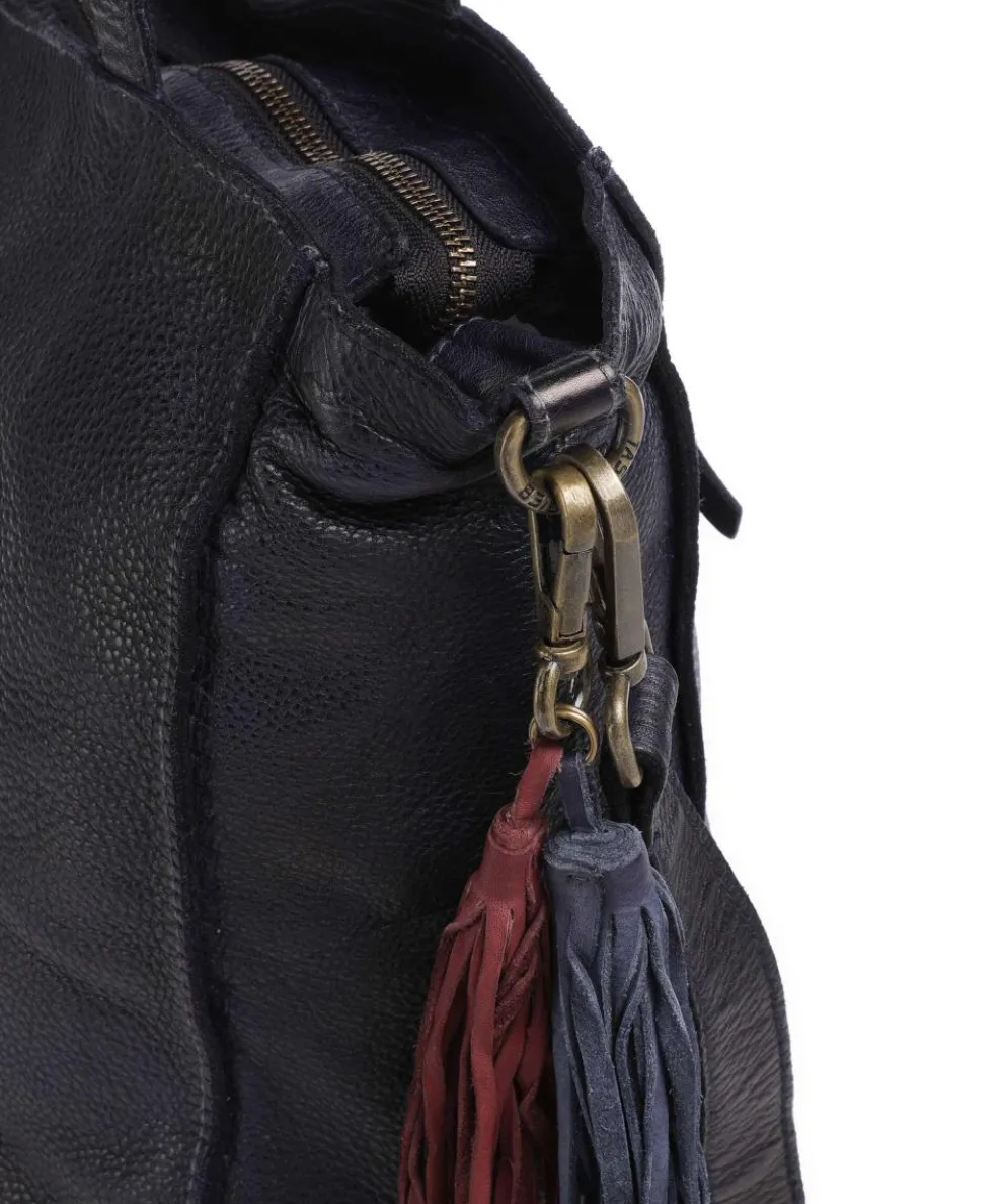 Glücksbrücke 2 Shopper genarbtes Rindsleder navy