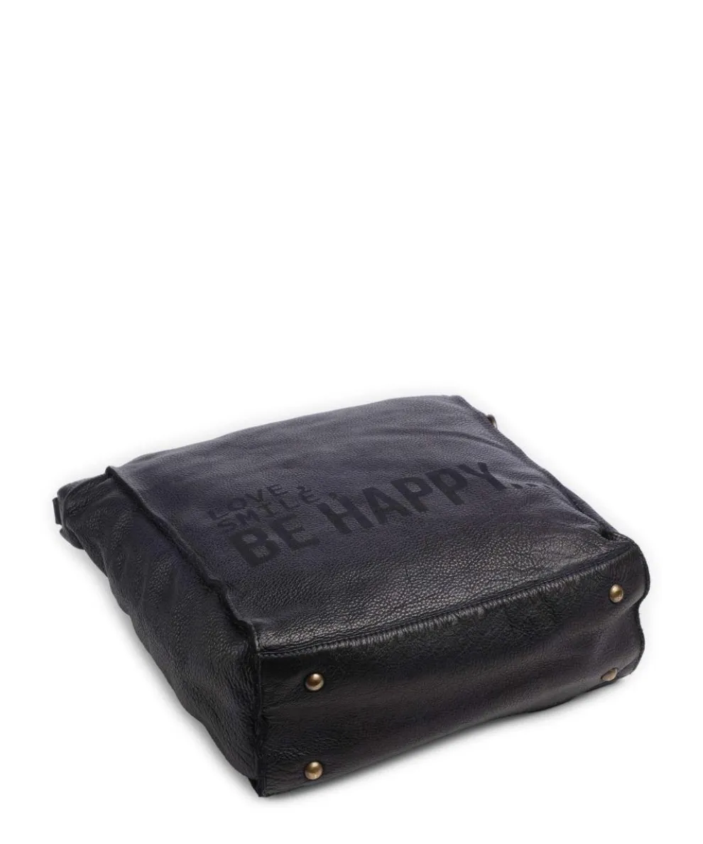 Glücksbrücke 2 Shopper genarbtes Rindsleder navy