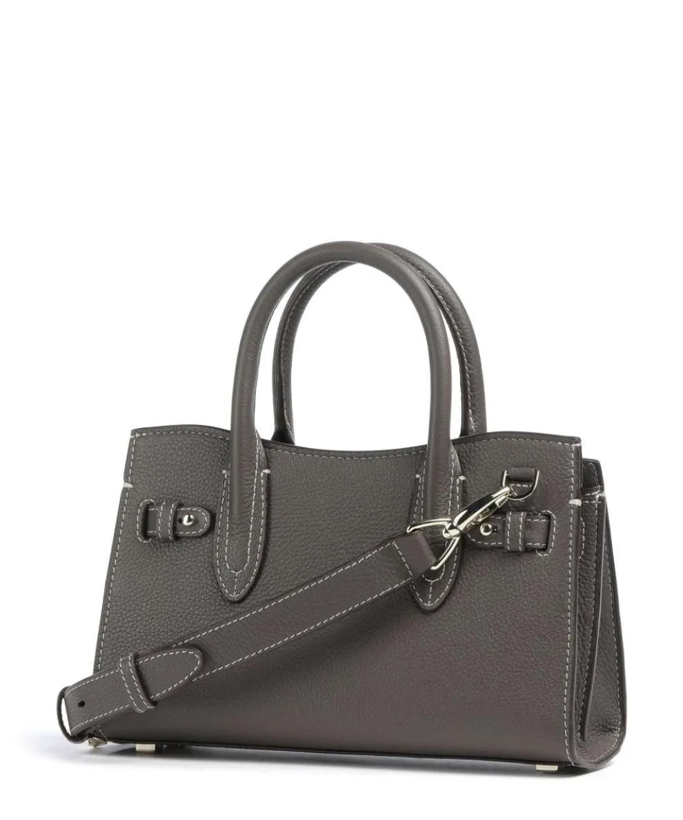 Farah S Handtasche genarbtes Rindsleder taupe