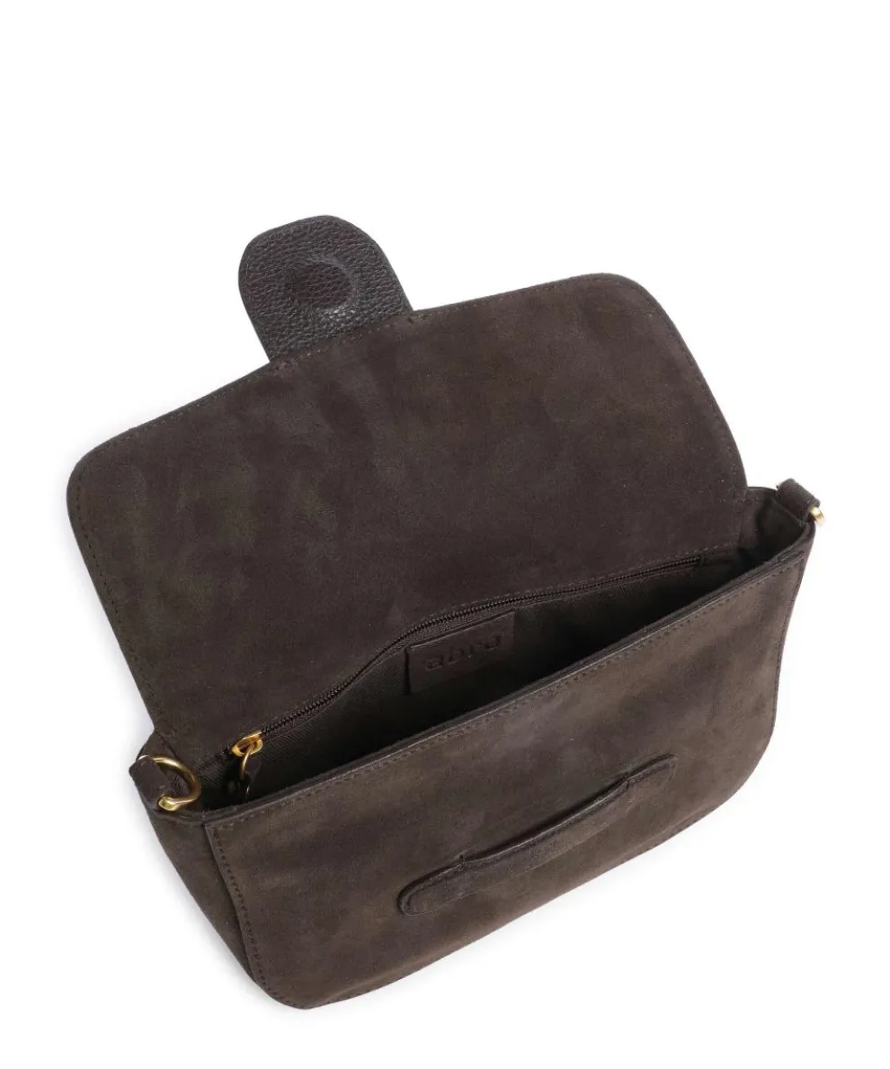 Suede Camilla Schultertasche aufgerautes Leder dunkelbraun