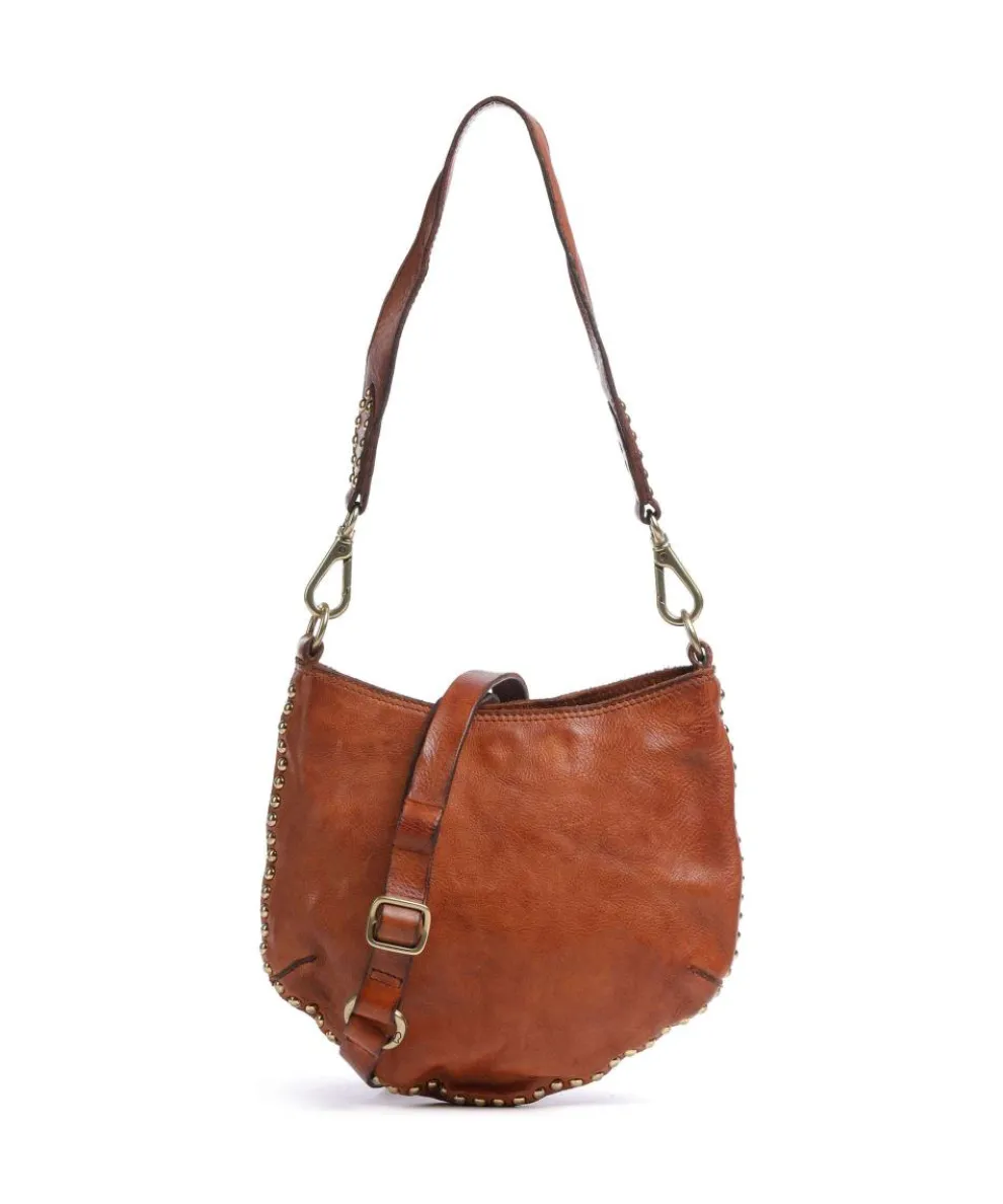 Beuteltasche genarbtes Rindsleder cognac