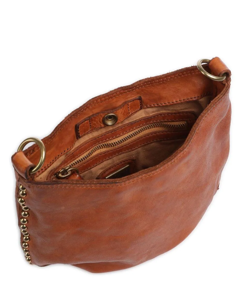 Beuteltasche genarbtes Rindsleder cognac