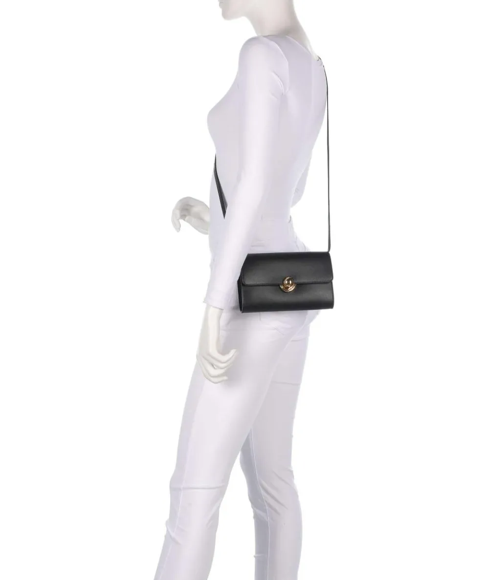 Sfera Crossbody Geldbörse fein genarbtes Leder schwarz